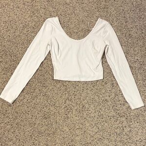 Lululemon Athletica White Long Sleeve Crop Top